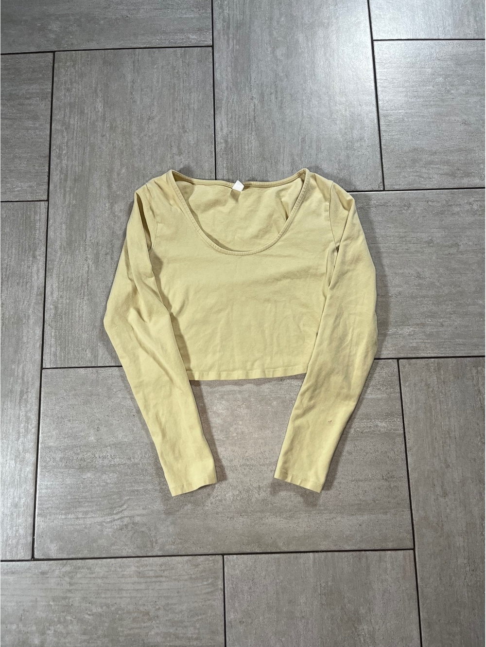 BP. Yellow Long Sleeve Crop Top Small
